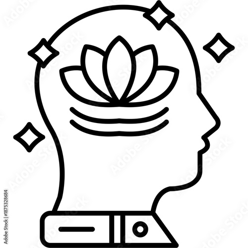 Calm Mind Outline Icon