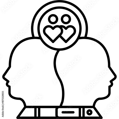 Empathy Heart Outline Icon