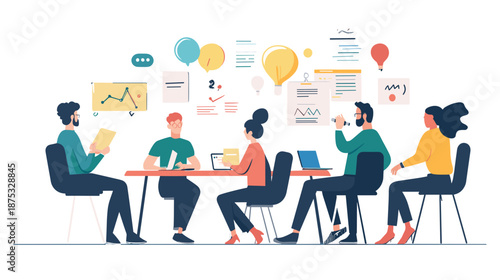 Group of People Working Together Collaboratively.