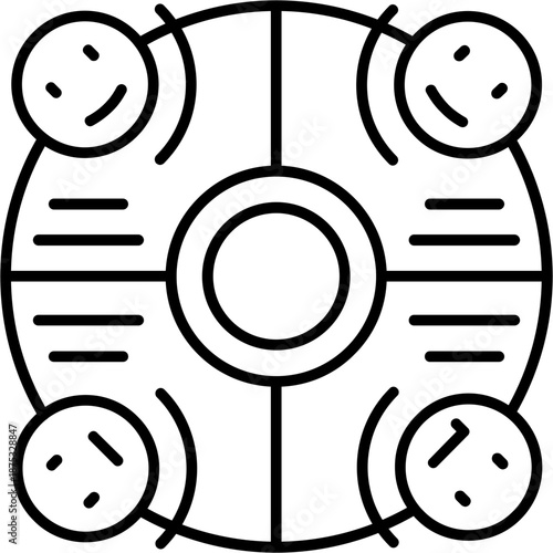 Emotional Wheel Outline Icon