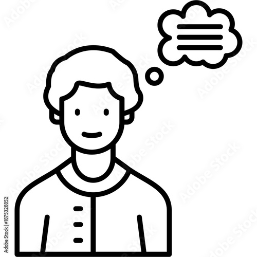 Thought Bubble Outline Icon