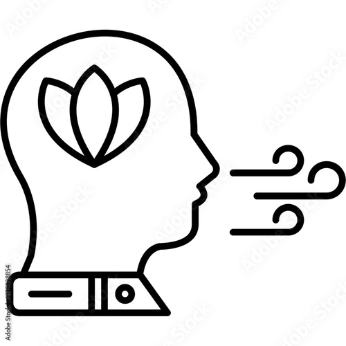 Calm Breathing Outline Icon