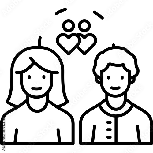 Emotional Bond Outline Icon