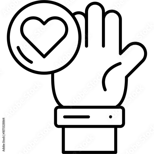 Caring Hands Outline Icon