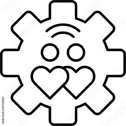 Heart Connection Outline Icon
