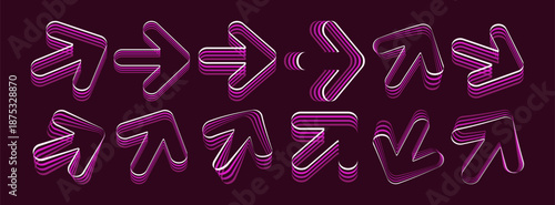 Arrow. Collection of graphic elements. Vector illustration for web design, mobile app, media, etc.