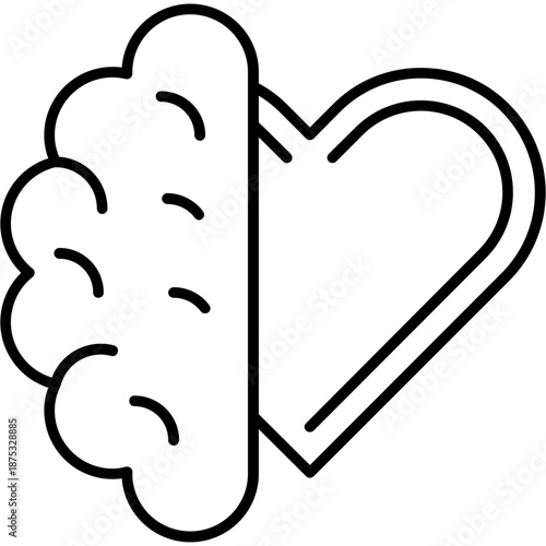Mind Heart Outline Icon