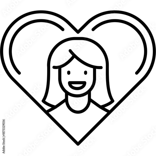 Caring Smile Outline Icon