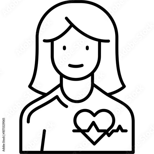 Heartbeat Calm Outline Icon