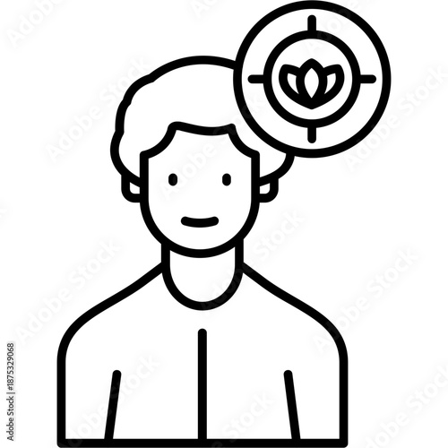 Calm Focus Outline Icon