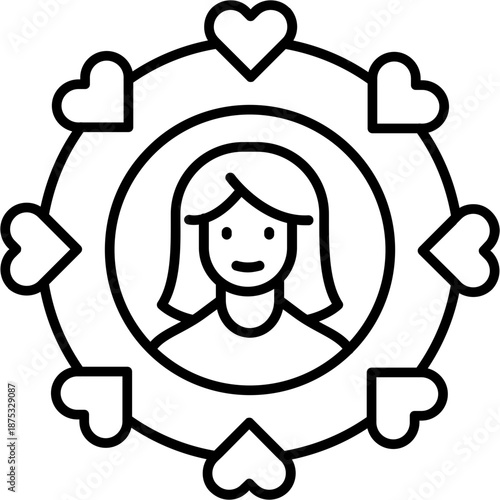 Support Circle Outline Icon