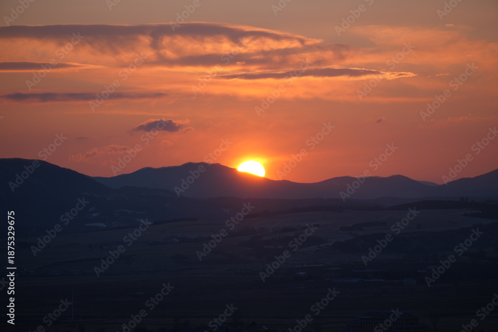 Obraz premium 2026 the first sunrise in Jilin China