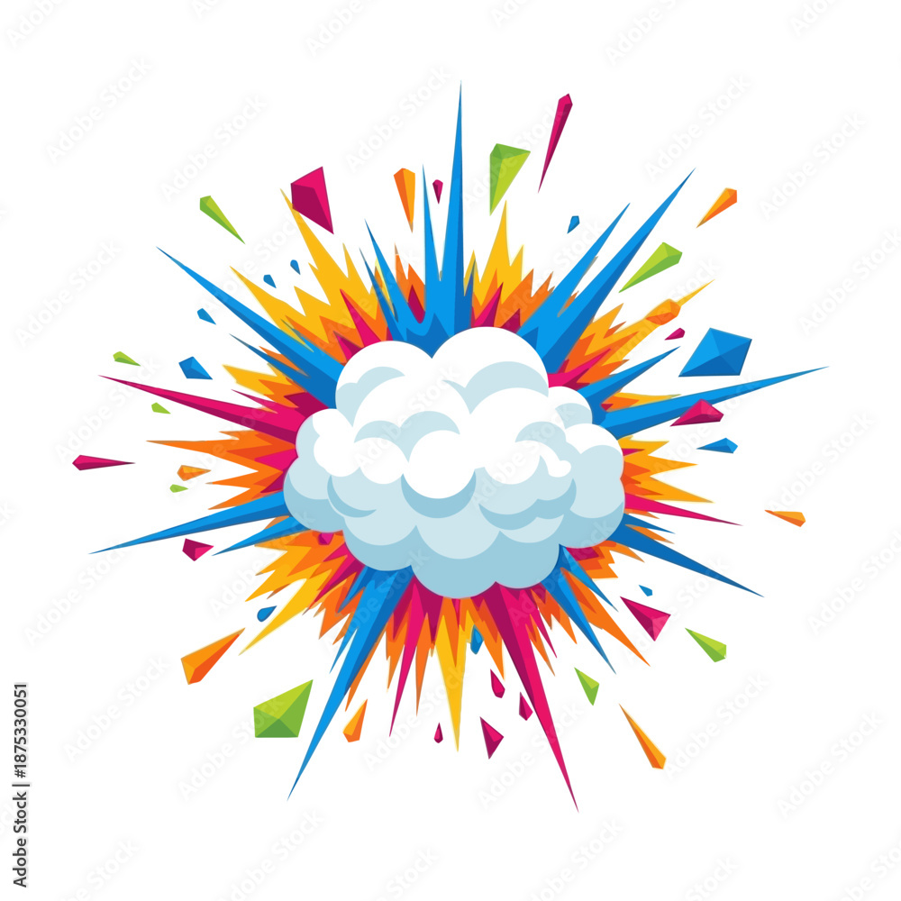 Obraz premium Colorful Explosion Burst with Cloud