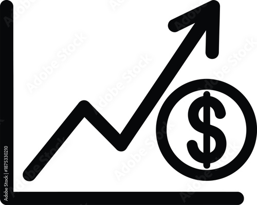 Growing financial success with dollar symbol