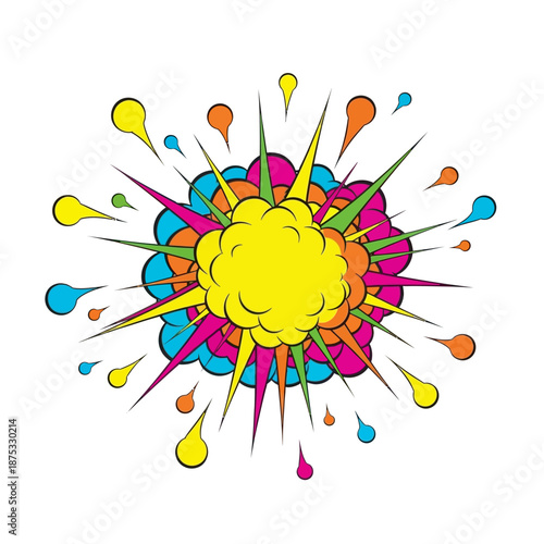 Colorful Comic Book Explosion Sound Effect Burst