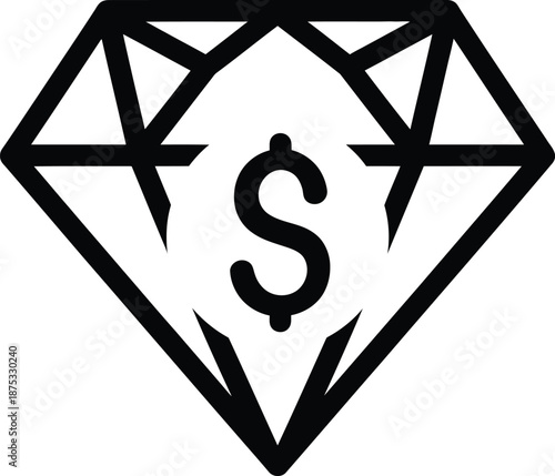 Stylized dollar sign inside a diamond