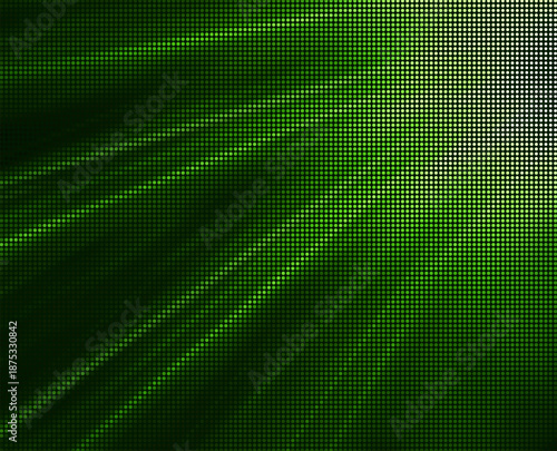 Modern halftone pattern with vibrant green dots. Ideal for technology backgrounds, digital art, or any project needing a sleek visual element.
