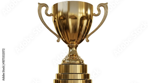 Quadro su tela Golden trophy cup isolated PNG on transparent background, award prize for winnin