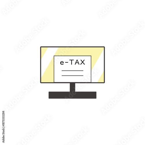 e-tax をパソコンで申請するイラスト