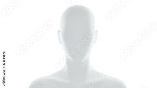 Mannequin head isolated PNG on transparent background, blank human head for design mockups and anatomical study, faceless model for presentations