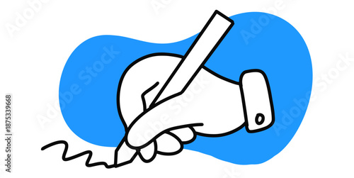 Hand writing illustration vector for education designs. Ideal for taking notes, signing contracts, studying students, and creative author concepts.