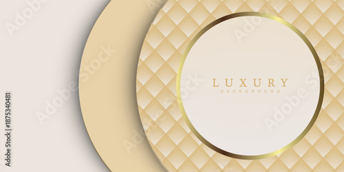 Luxury circle golden line background mustard shades in 3d abstract style. Illustration from vector about modern template deluxe design.