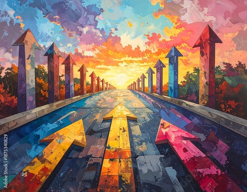 Pathway to Success - Arrows Guiding the Way Forward.