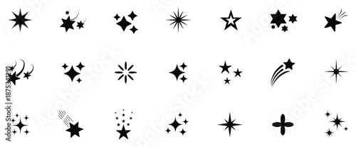   Sparkle vector icons set  star icon ine sparkle icon.  Sparkle star icons set sparkle star icon set simple style vector illustration
