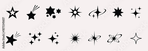 star icon Sparkle vector icons set ine sparkle icon.  Sparkle star icons set sparkle star icon set simple style vector illustration