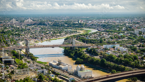 Obraz na płótnie Aerial view of Rio Ozama, Santo Domingo, Dominican Republic.