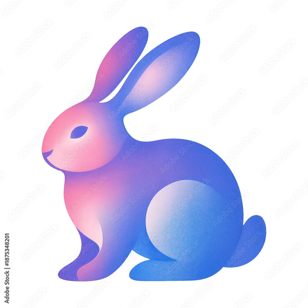 Obraz premium PNG Gradient rabbit illustration design
