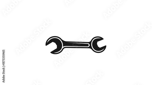 Black and White Spanner Illustration for Mechanical Work.