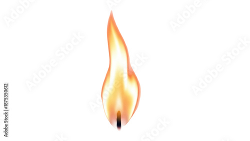 Foto Realistic flame PNG isolated on transparent background, bright orange and yellow