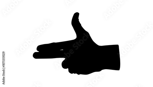 Hand Shooting Gesture Stock Illustration, black isolated silhouette
