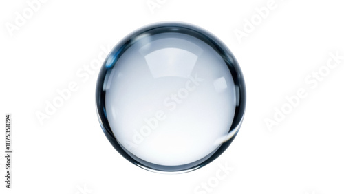Photos Translucent glass sphere PNG isolated on transparent background, clear crystal b