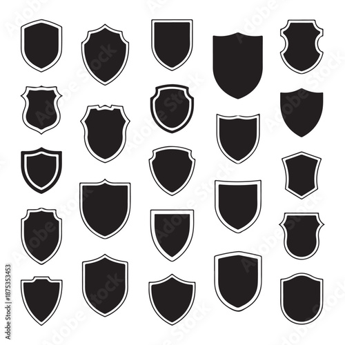 Shield Security & Protection Line Icon Set – Privacy, Safety & Guarantee