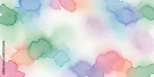 Soft pastel watercolor abstract background vector blend with pink blue green and purple delicate texture perfect for wedding invitations or artistic design