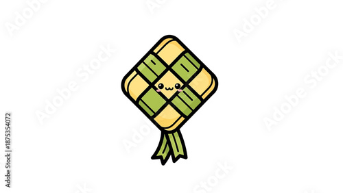 Ketupat traditional Indonesian woven rice cake for Eid Mubarak celebration