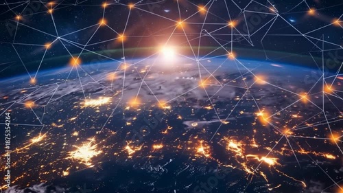 Global Connectivity Network, Digital Infrastructure Map, Smart Planet Technology
