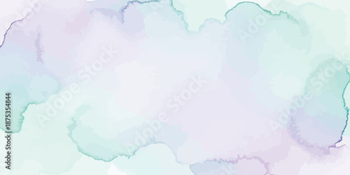 Pastel Watercolor Background Vector Abstract Light Lavender and Mint Green Wash Texture Artistic Fluid Design