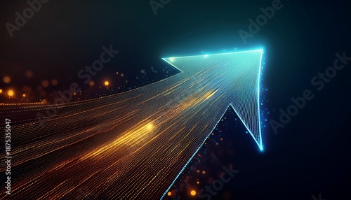 abstract arrow glowing particles