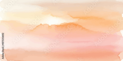 Gentle Watercolor Background Vector Texture Soft Peach and Blush Pink Pastel Gradient Wash Abstract Artistic Paint Stain