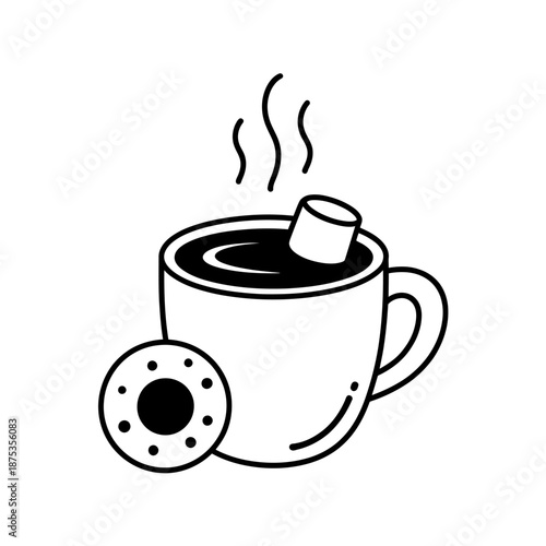 Hot Coffee and Donut