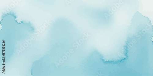 Ethereal Watercolor Wash Background Light Blue and Aqua Gradient Vector Texture