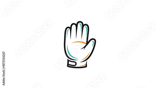 Stylized Hand Illustration on White Background.
