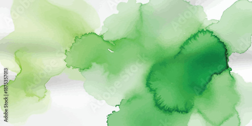 Abstract watercolor texture background with flowing green alcohol ink stains and gradients