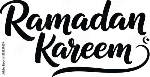 Ramadan Kareem vector calligraphy black and white festive greeting design