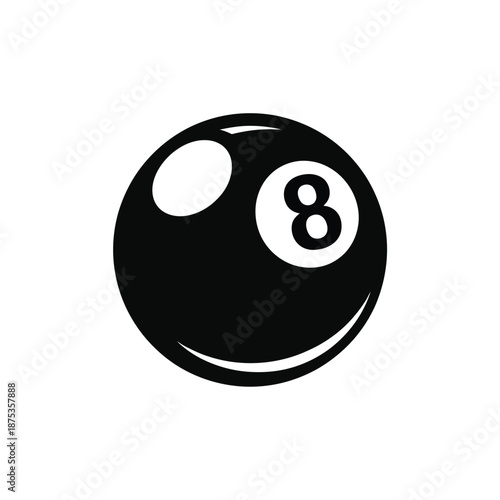 black eight ball with white circle and number