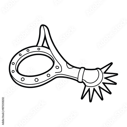 a black and white drawing of a spurs