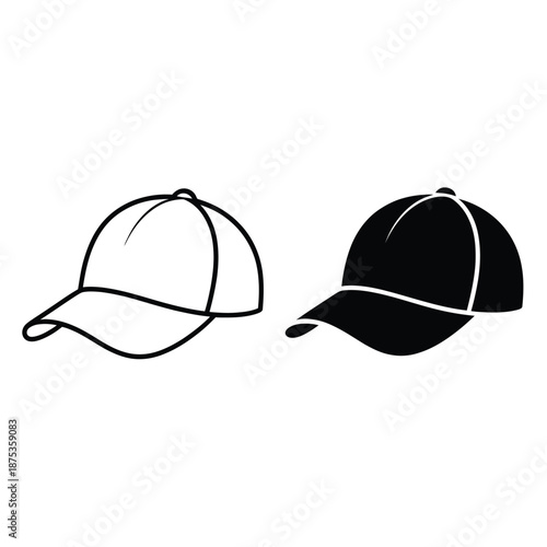 simple illustration of two baseball caps side by side